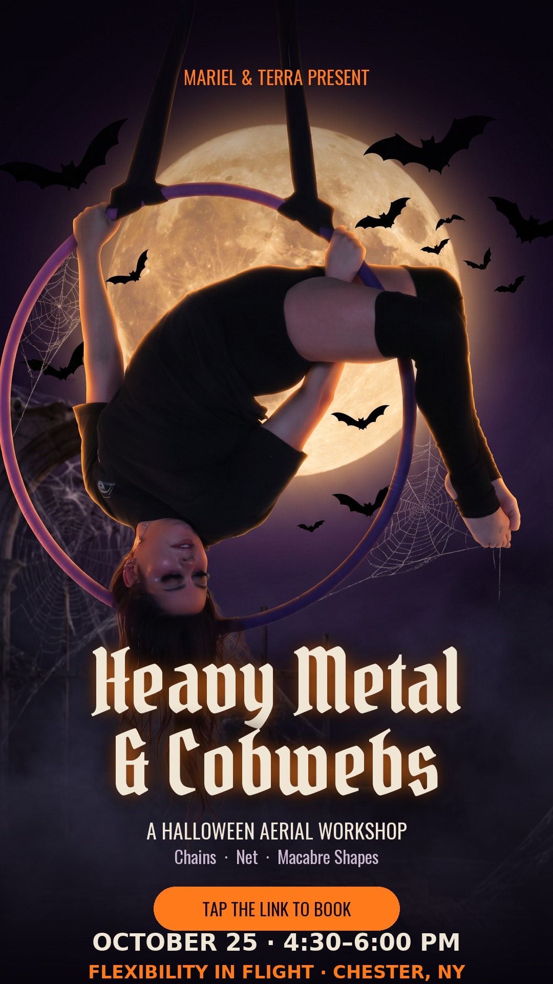 Heavy Metal & Cobwebs: A Halloween Aerial Workshop